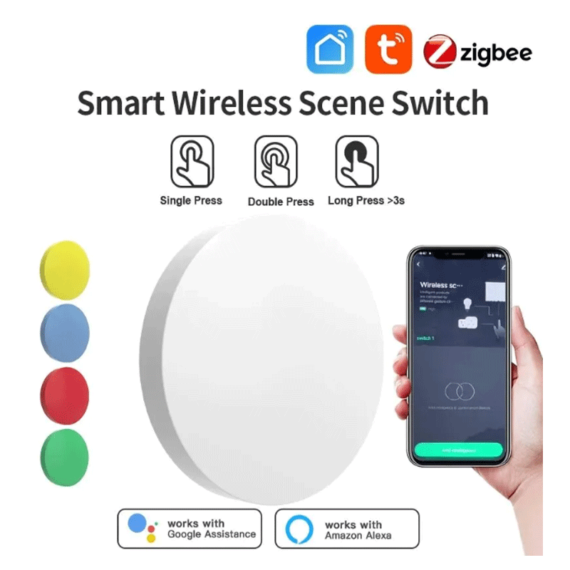 Smart Home Voice Assistant - Умная беспроводная кнопка-переключатель Tuya ZigBee для