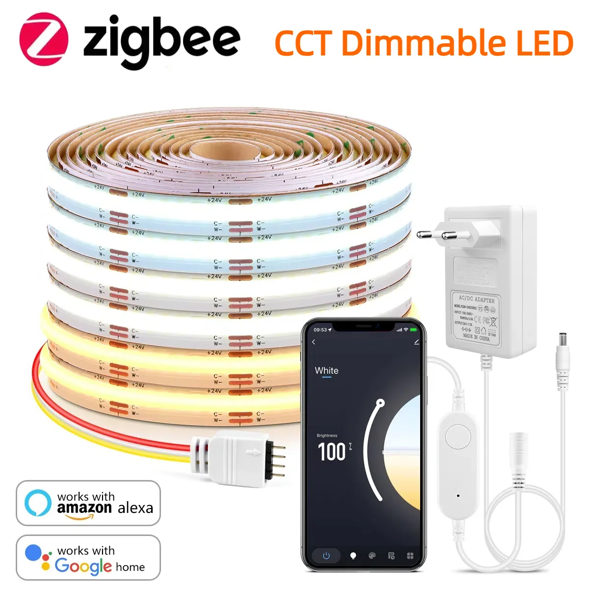 Smart Home Hub - Zigbee 3.0 CCT 2700K-6500K Светодиодная лента
