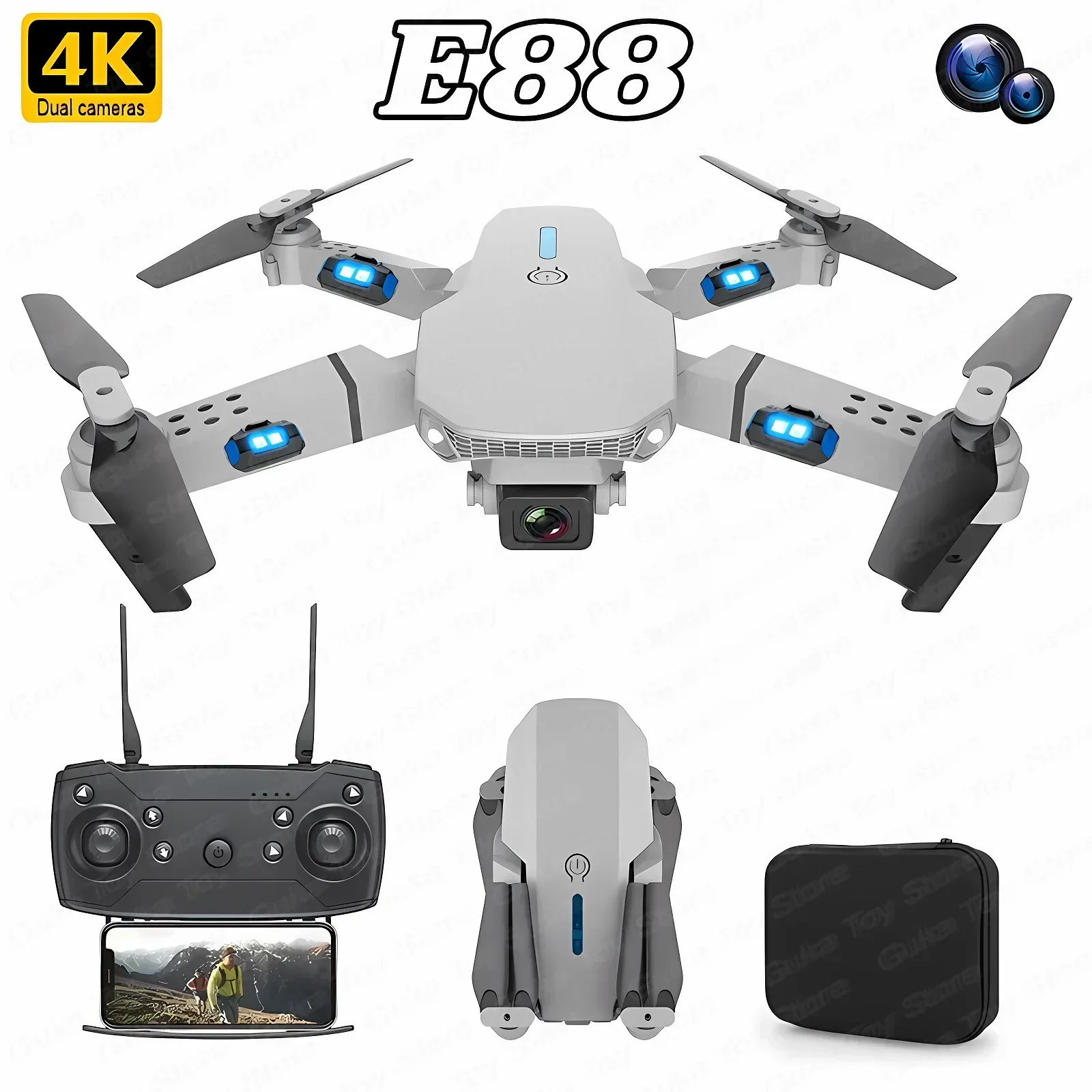 Smart Home Camera - E88 Pro WIFI FPV Дрон Широкоугольный