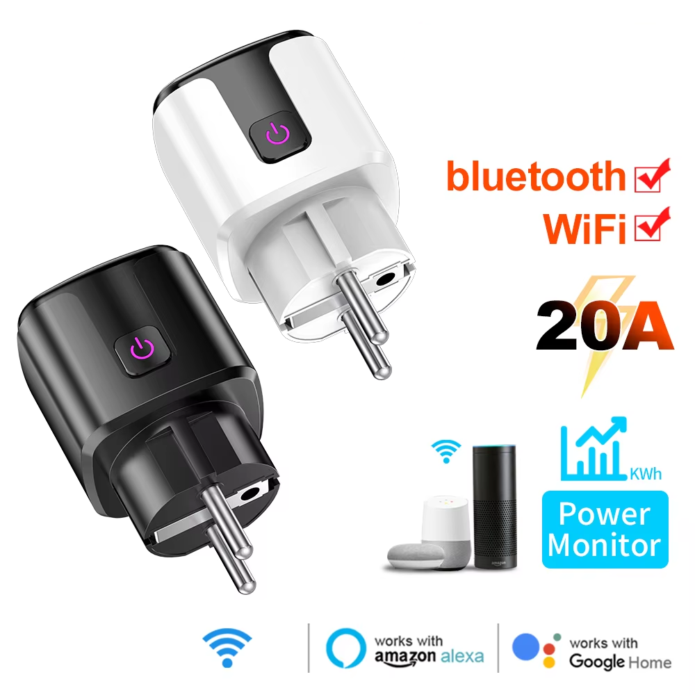 Smart Home Voice Assistant - Умная розетка 20А с Wi-Fi и