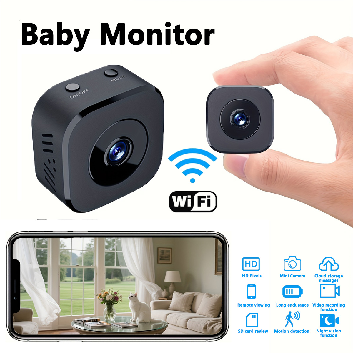Smart Home Camera - 1080P HD Мини Wi-Fi камера Внутренняя