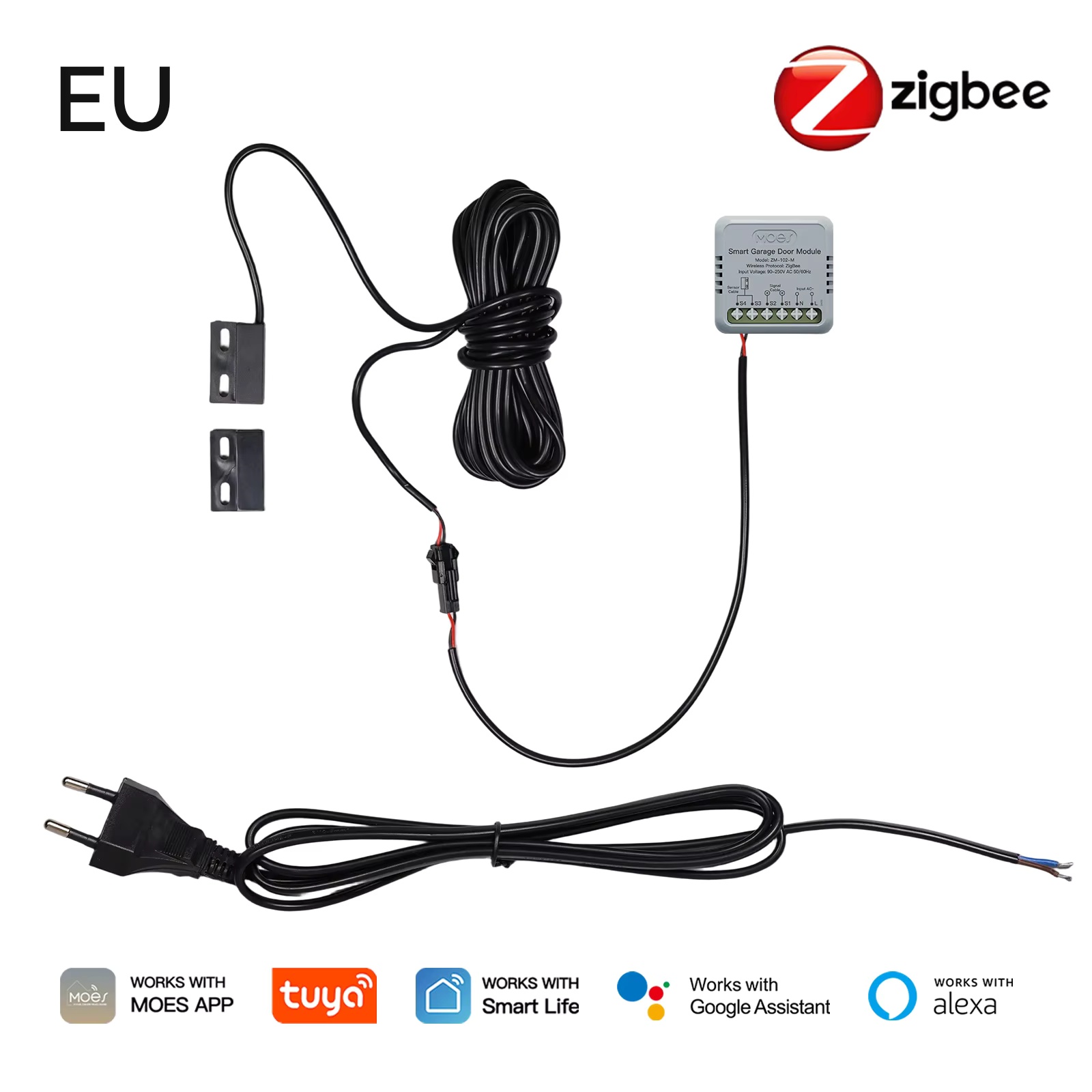 Smart Home Voice Assistant - Модуль управления гаражными воротами MOES Zigbee,