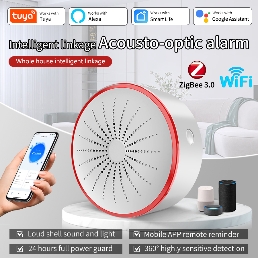 Умная сирена-сигнализация Tuya – обзор и цена Smart Home Voice Assistant
